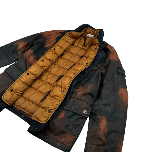 Stone Island 2014 Raso Hand Painted Tortoise Shell Camo Field Jacket - Large