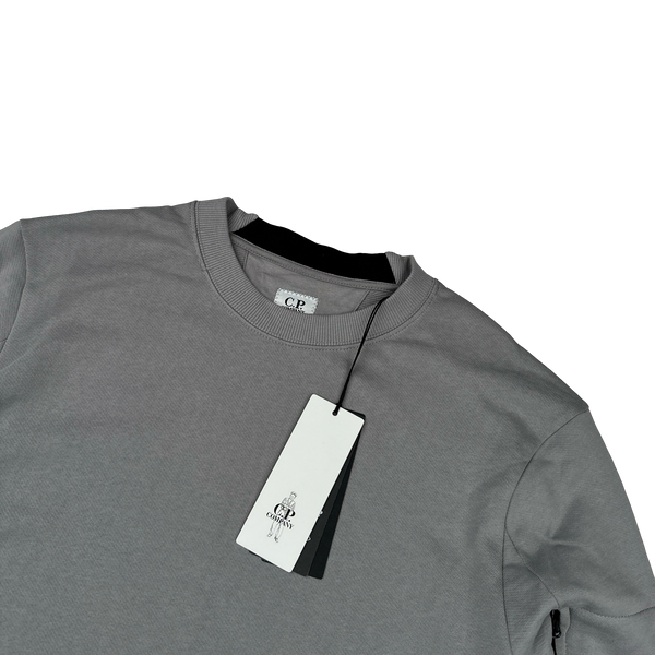 CP Company Stone Grey Cotton Lens Viewer Crewneck - Medium, Large, XL, XXL