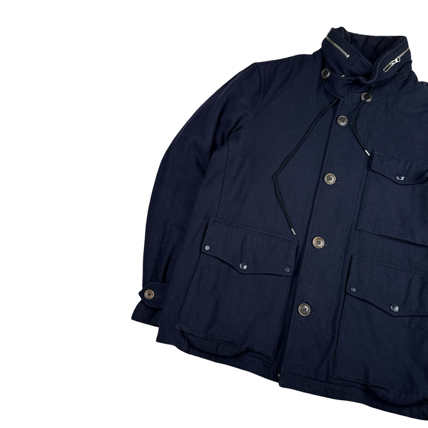 Cp Company B Drill Navy Front Pockets Buttoned Lined Jacket - XXL