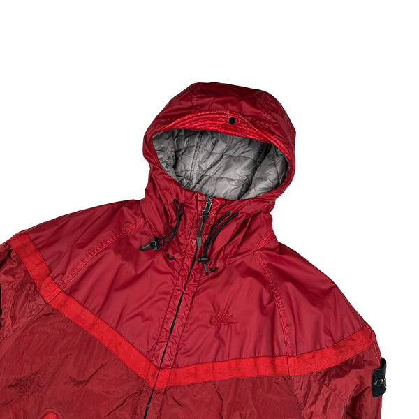 Stone Island x Nike Red Mussola Gommata Nylon Metal Jacket - Medium