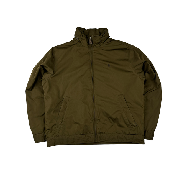 Ralph Lauren Khaki Green Quilted Bomber Jacket - Large