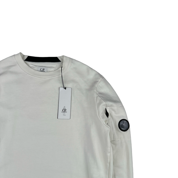 CP Company White Cotton Crewneck Sweatshirt - Medium