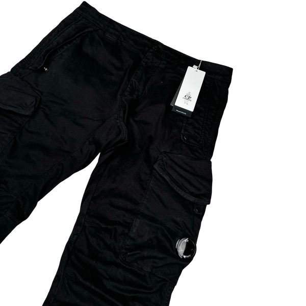 CP Company Black Ergonomic Fit Cargo Trousers - Small