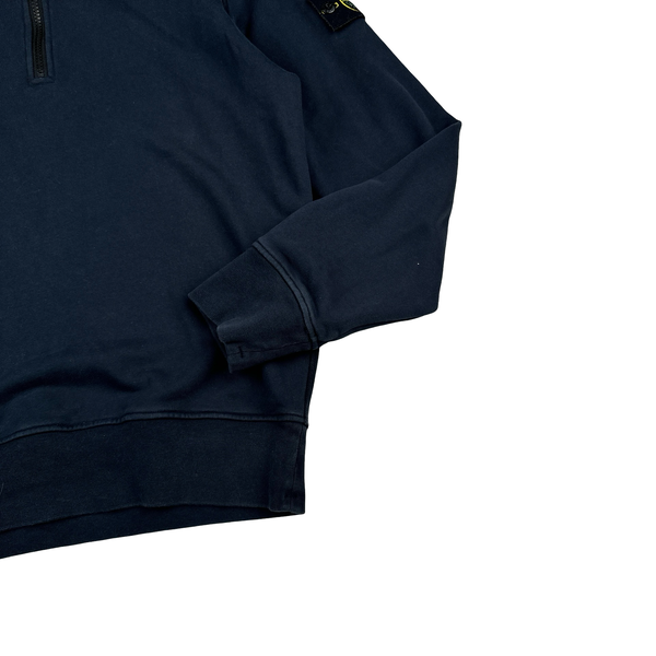 Stone Island 2024 Navy Quarter Zip Jumper - Small