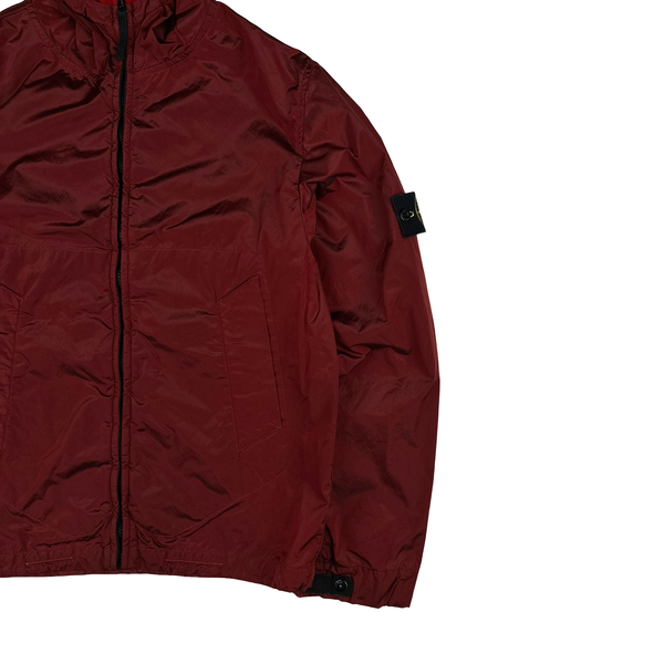 Stone Island 2005 Red Velvet Lined Shimmer Jacket - Medium