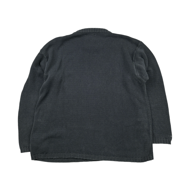Stone Island 1999 Vintage Grey Cotton Knit Crewneck Jumper - XL