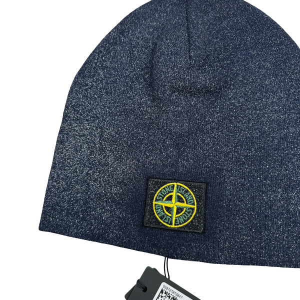 Stone Island X Supreme 2023 Navy Reflective Sprayed Compass Beanie