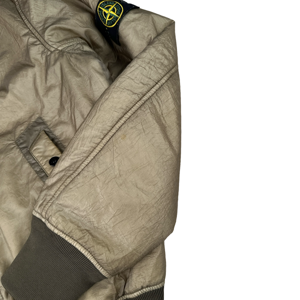 Stone Island 2007 Beige Nylon Zipped Bomber Jacket - XL