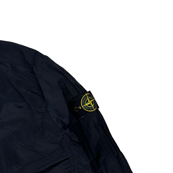 Stone Island Navy Blue Nylon Metal Shimmer Overshirt - Medium