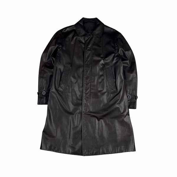 Louis Vuitton Vintage Leather Cashmere Liner Coat - Small
