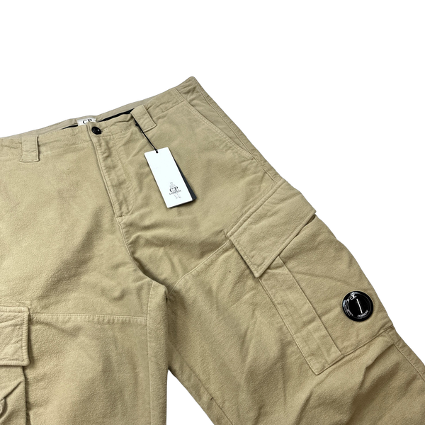 CP Company Beige Lens Viewer Loose Fit Brushed Cotton Cargos - Medium & Large