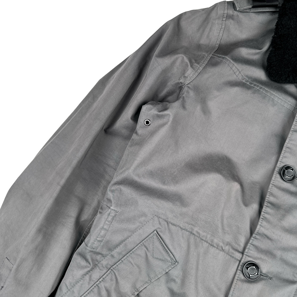 Ma Strum Grey Multi Pocket Long Lightweight Jacket - Small