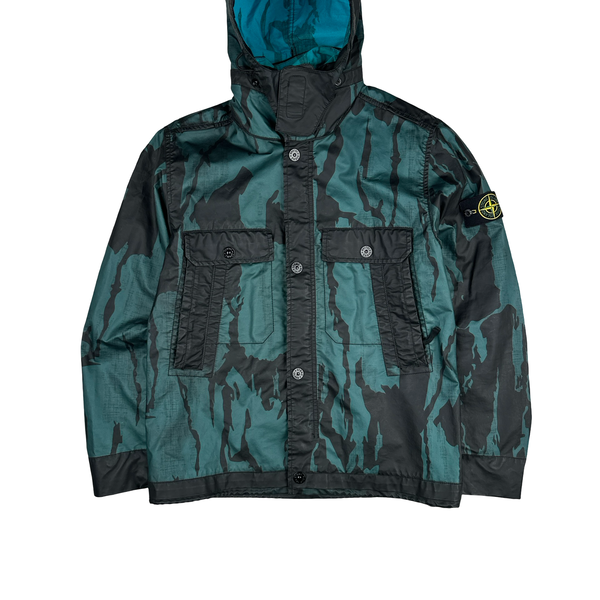 Stone Island 2015 Reverse Colour Process Raso Gommato Flowing Camo Jacket - Medium