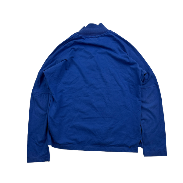 CP Company Blue Cotton Quarter Zip Pullover - Medium