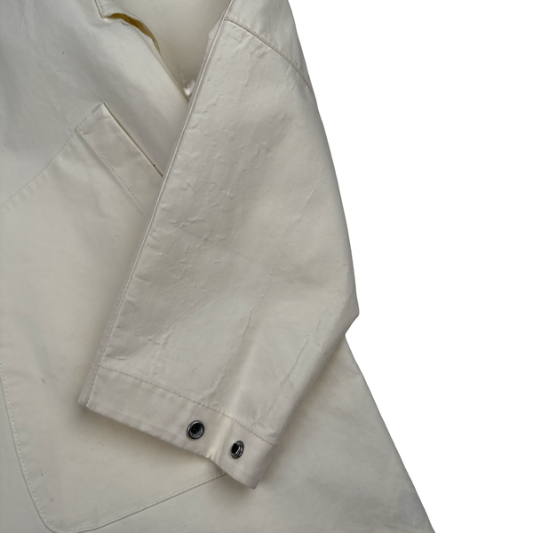 Stone Island 2017 White Ghost Piece Mac Supima 2L Long Jacket - Small