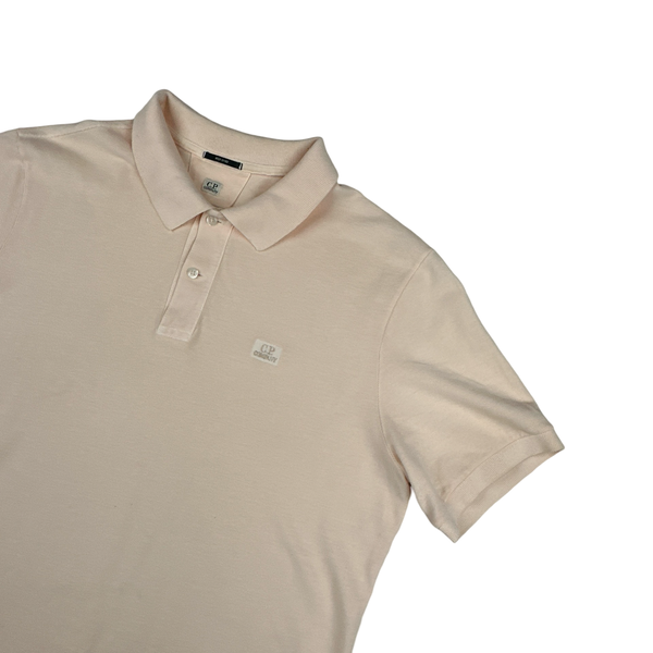 CP Company Salmon Pink Cotton Short Sleeve Polo - Large