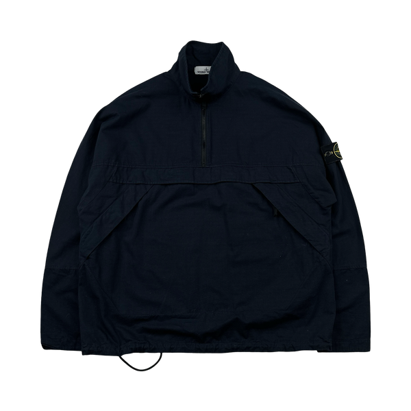 Stone Island 2021 Navy Cotton Ripstop Smock Pullover - Medium