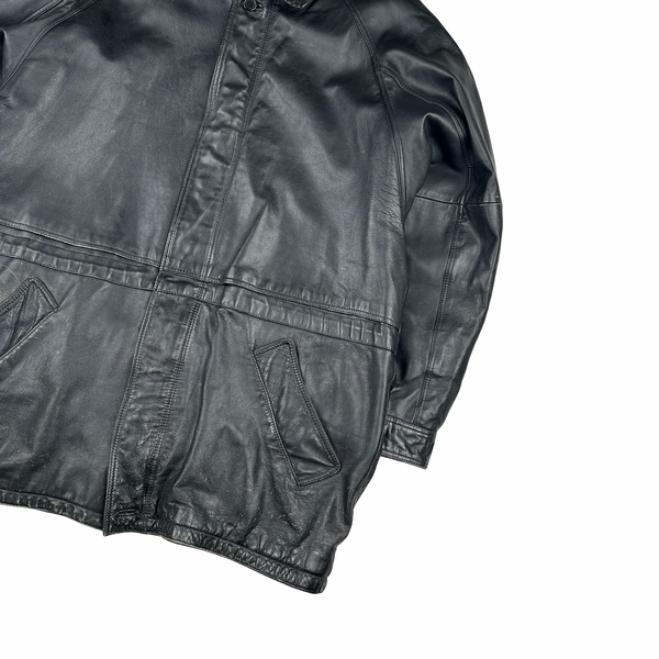 Burberry Leather Nova Check Lined Collared Duffle Coat - 3XL