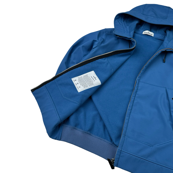 Stone Island 2020 Blue Soft Shell Hooded Jacket - XL