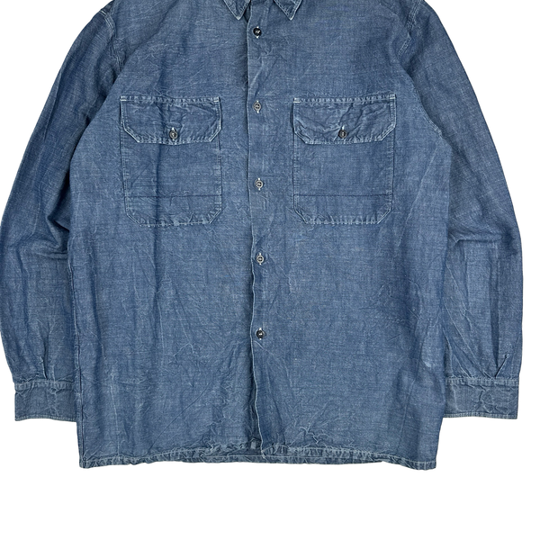 Stone Island 2002 Resin Coated Lino Flax Shirt - Medium