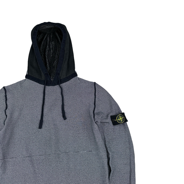 Stone Island 2010 Grey Cotton Mesh Pullover Hoodie - XXL