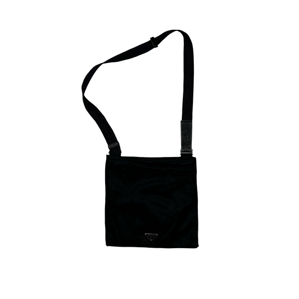 Prada Black Nylon Emblem Side Bag