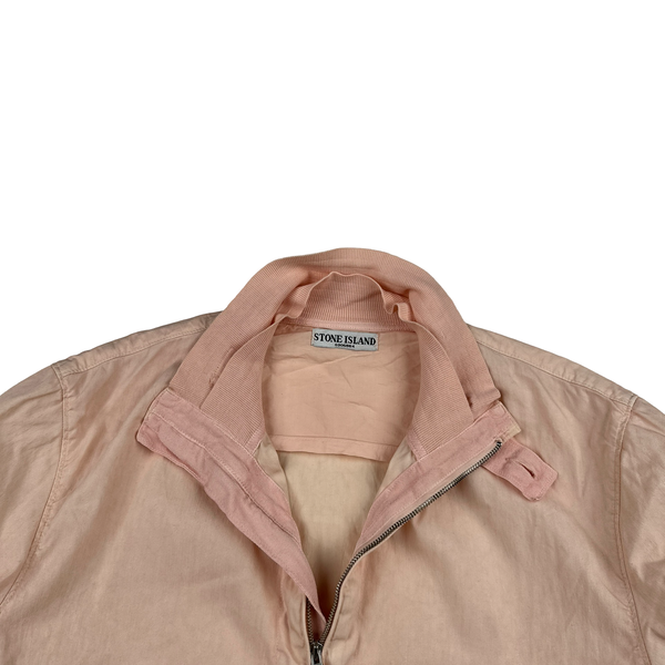 Stone Island 2002 Salmon Pink Lino Flax Blend Zipped Jacket - XL