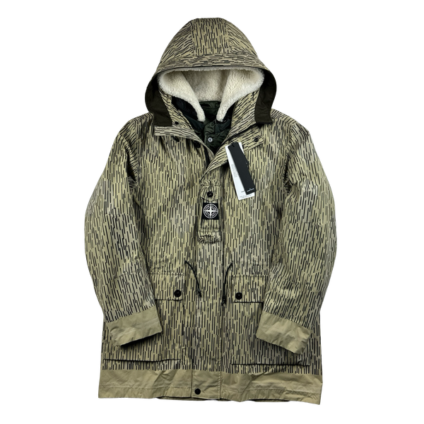 Stone Island 2021 Rain Camo Watro Reflective Parka Jacket - Large