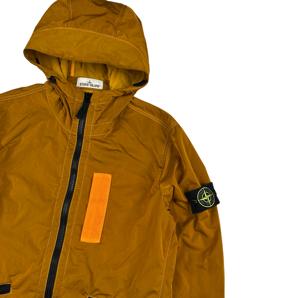 Stone Island 2017 Orange Nylon Metal Flock Hooded Jacket - Medium