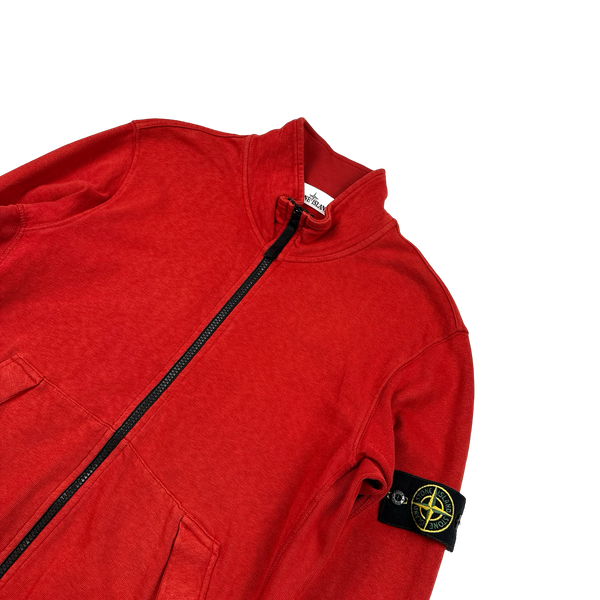 Stone Island 2014 Red Zipped Cotton Jumper - Large