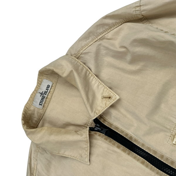 Stone Island 2019 Butter Yellow Brushed Cotton Overshirt - Large