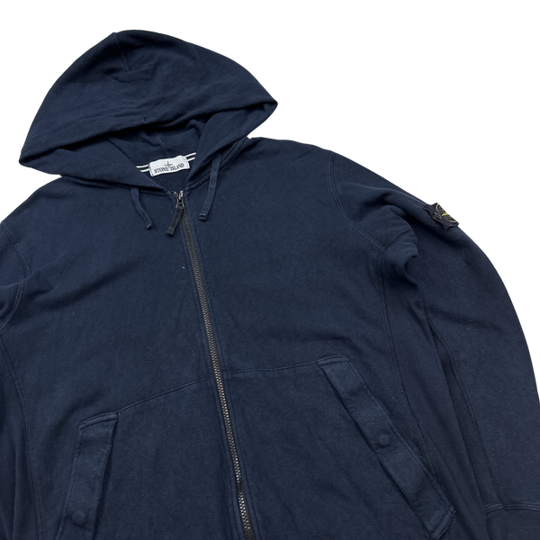 Stone Island 2014 Navy Cotton Zipped Hoodie - XXL