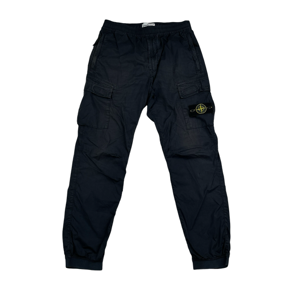 Stone Island 2021 Black Regular Tapered Cargo Trousers - 32"