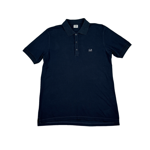 CP Company Navy Cotton Polo Shirt - Large