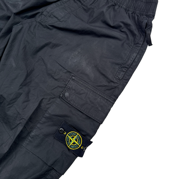 Stone Island 2023 Black RE Cotton Cargo Trousers - 34"