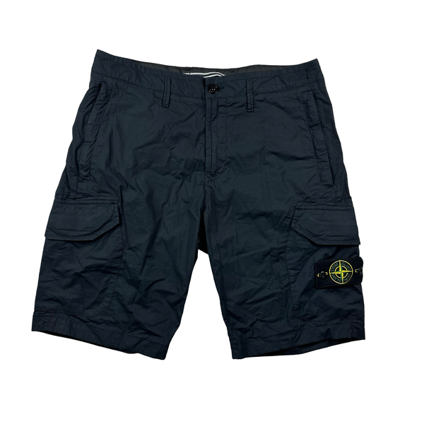 Stone Island 2021 Navy Paracadute Cargo Shorts - Small