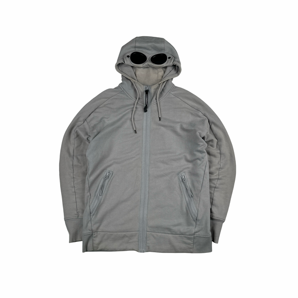 CP Company Grey Cotton Goggle Hoodie - Medium