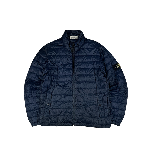 Stone Island Blue Micro Rip Stop Down Packable Jacket - XL