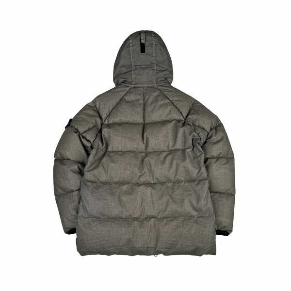 Stone Island 2019 Brown Lino Resinato Down -TC Puffer Jacket - Small