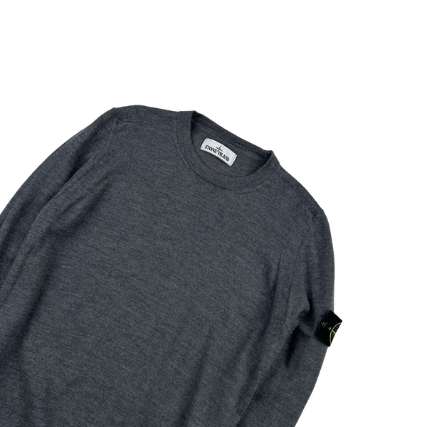 Stone Island 2020 Grey Merino Wool Crewneck Jumper - Medium