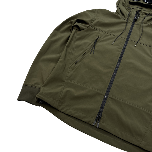 CP Company Green Khaki Soft Shell Goggle Jacket - Medium