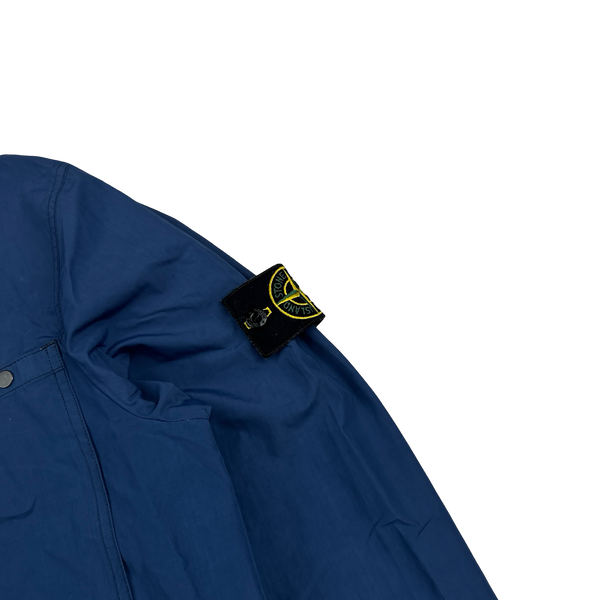 Stone Island 2010 Blue Resin Treated Nylon Jacket - Large