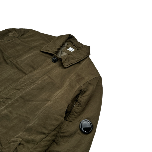 CP Company Khaki Nylon B Shimmer Lens Viewer Collared Jacket - Large