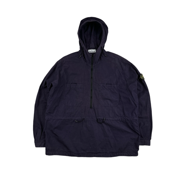 Stone Island 2017 Purple Hooded Cotton Zipped Overshirt Smock - XL