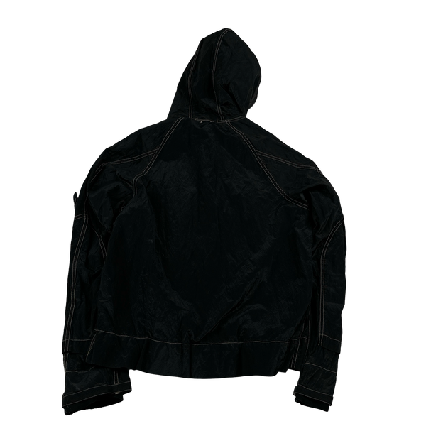 Stone Island 2004 Navy Contrast Stitching Nylon Metal Hooded Jacket - Medium