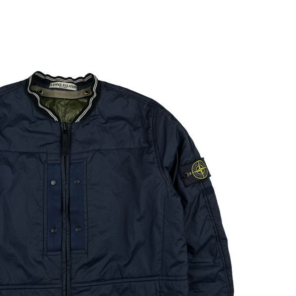 Stone Island Navy Nylon Padded Bomber Jacket - Medium