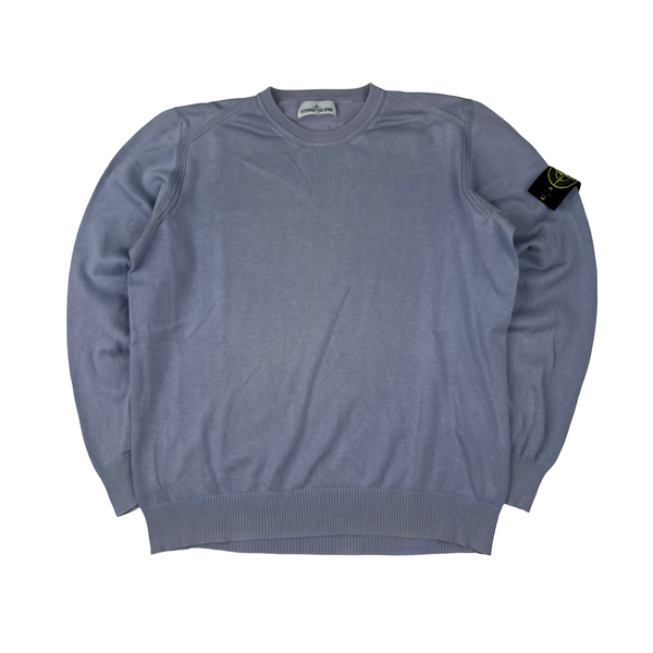 Stone Island 2019 Purple Fine Knit Cotton Crewneck Jumper - Large