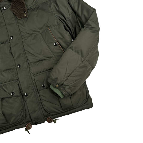 Ralph Lauren Khaki Quilted Multi Pocket Hooded Jacket - Medium