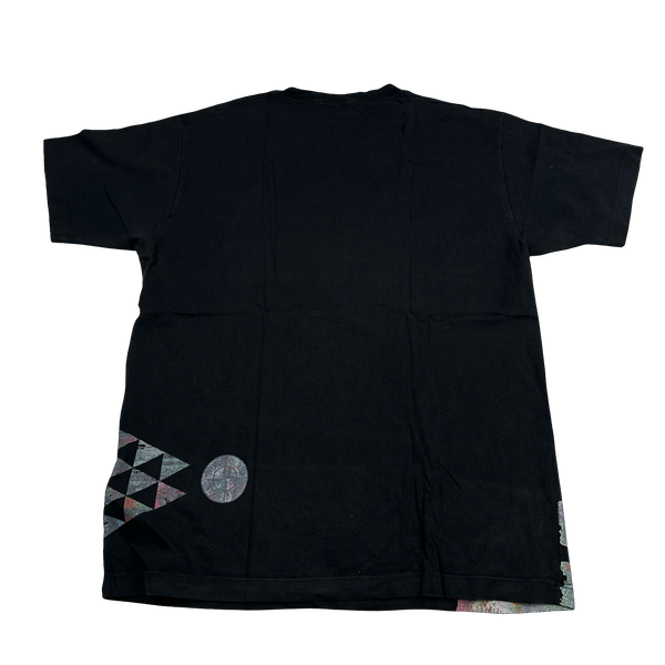 Stone Island 2017 Black Graphic Glitch Pattern T Shirt - XL
