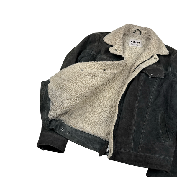 Schott Suede Sherling Lined Thick Jacket - Medium